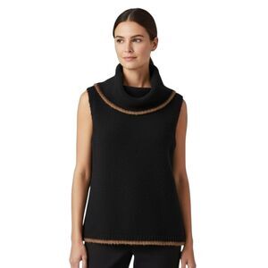 Lilla P Black and Tan Cowl Neck sz XL